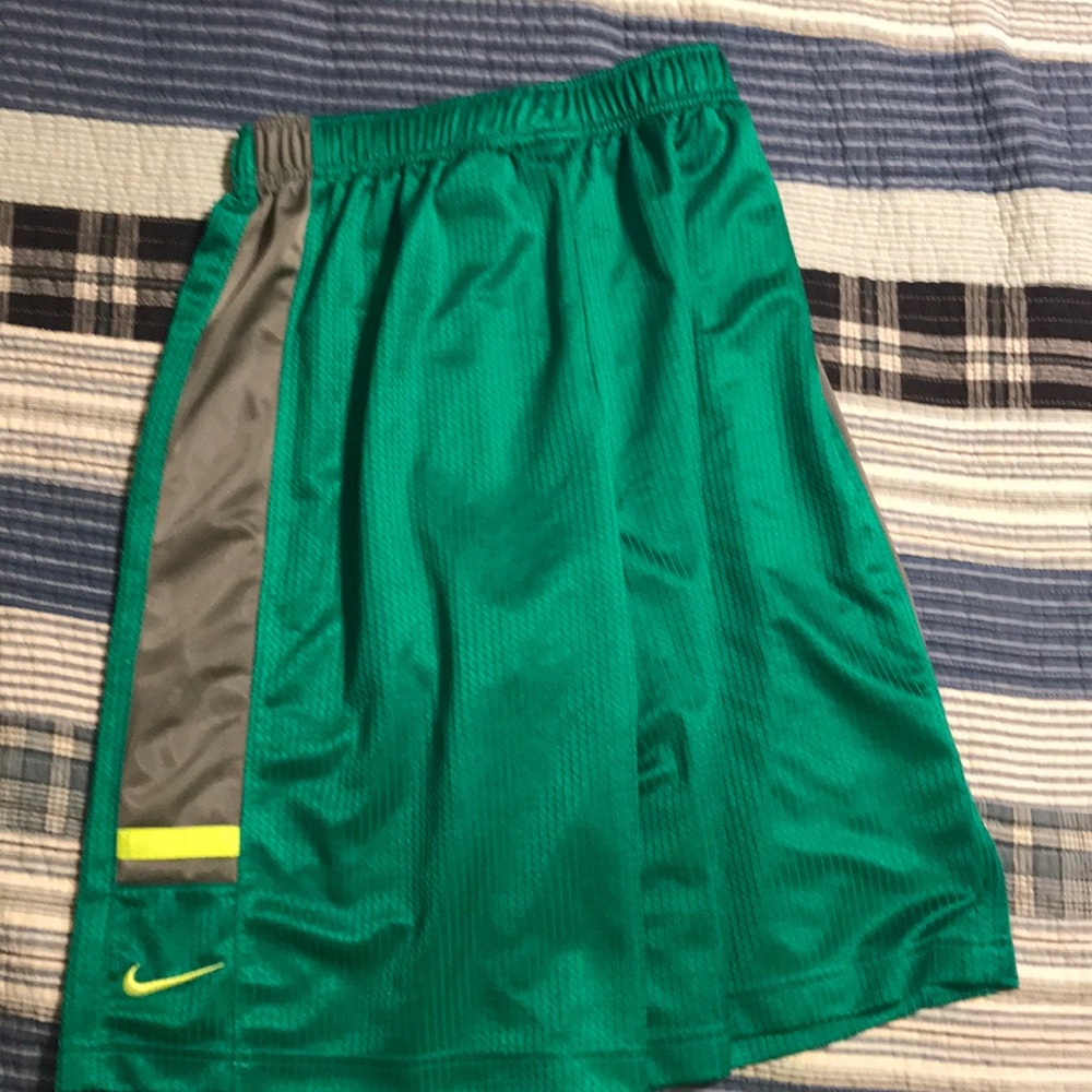 Green Nike Shorts, Kids Large